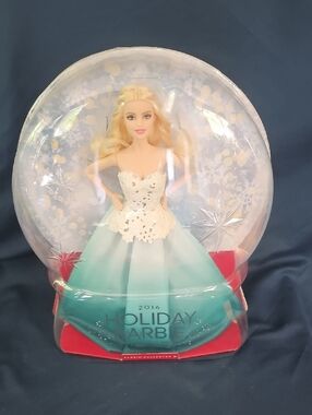Mattel Barbie Doll - Aqua & White Holiday Gown 2016 Holiday Barbie